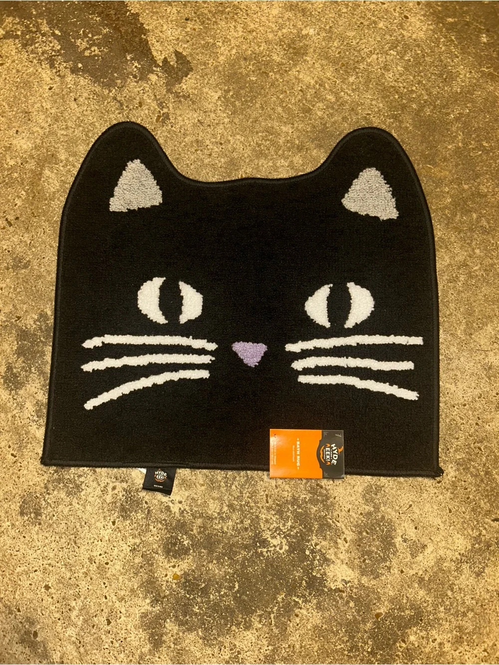 Black Cat-Shaped Halloween Bath Mat